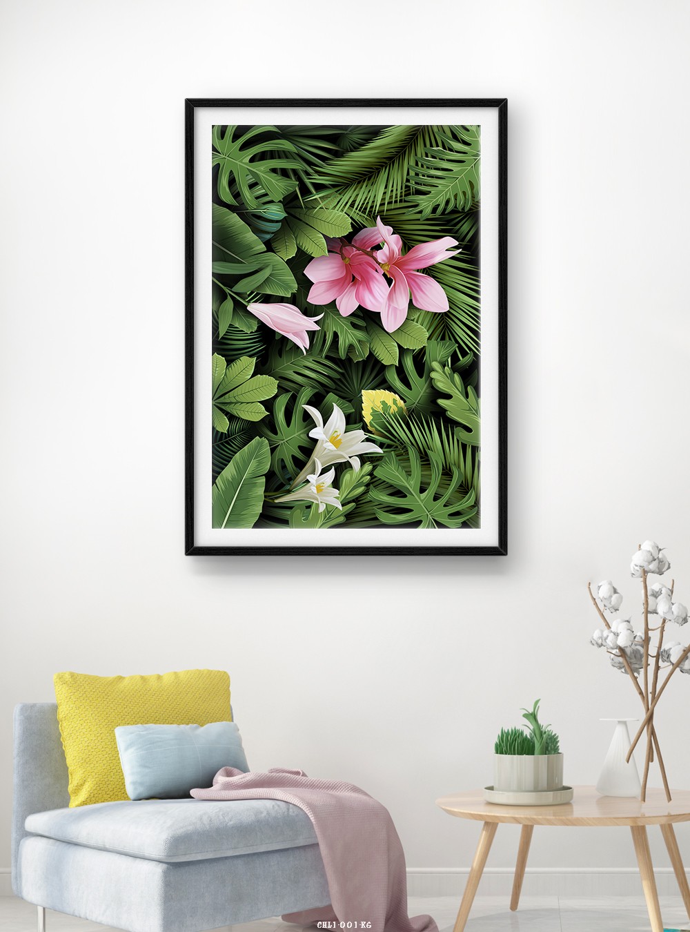 Hoa lá tranh vẽ CHL1-001-KG